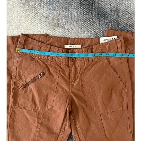 Pacsun Brown Low Rise Britney Flare Cargo Pant Size 25 | 2 NWT Punk Utility - Picture 9 of 14